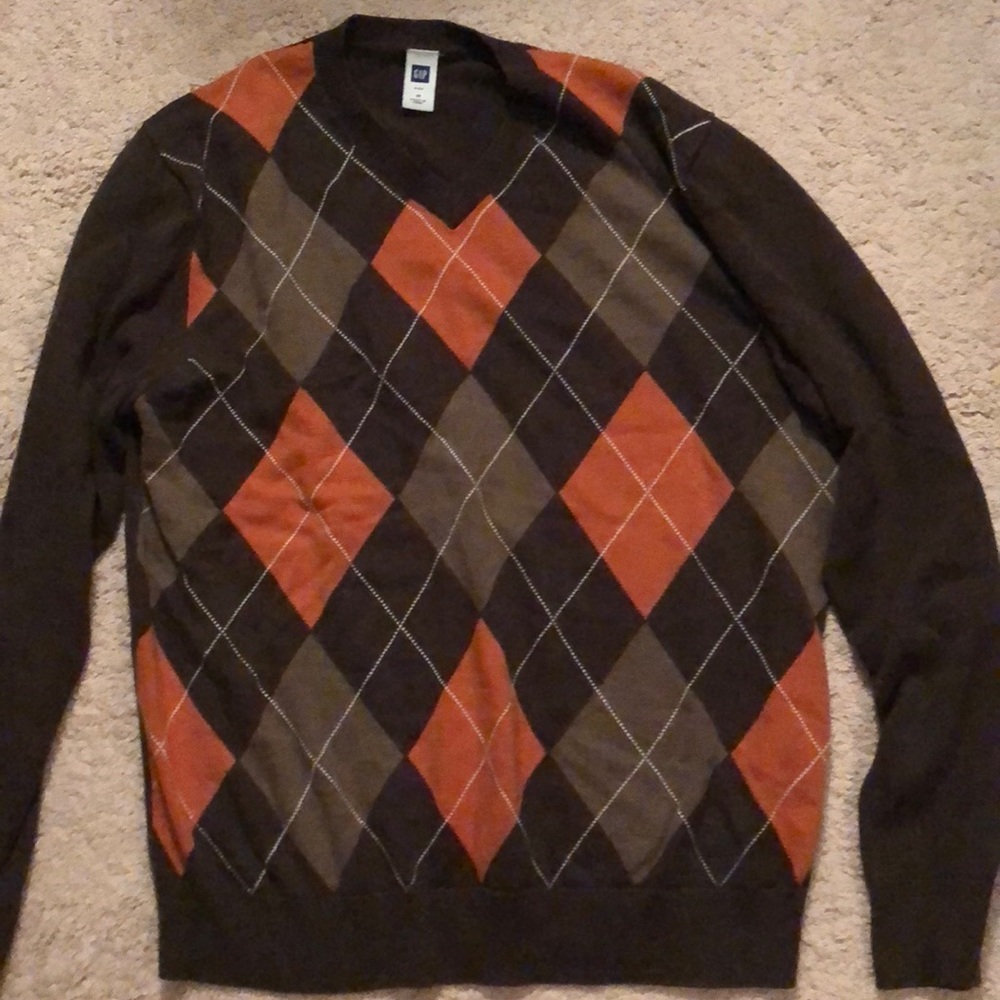 Gap Orange and Brown Sweater